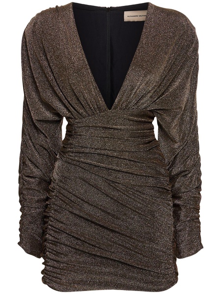 Draped lurex jersey mini dress