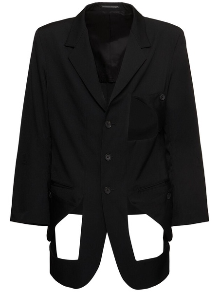 Diagonal button wool jacket