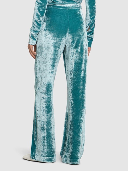 Velvet jersey straight pants