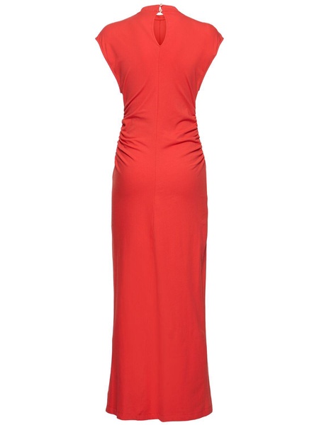 Draped jersey midi dress