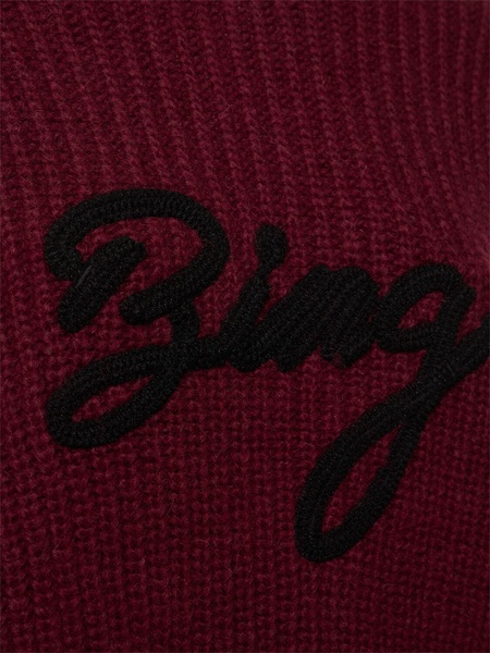 Sydney logo wool blend rib knit sweater