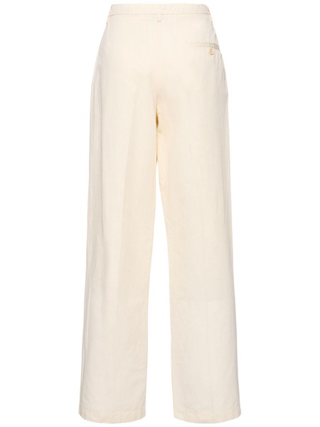 Cotton & linen wide leg pants