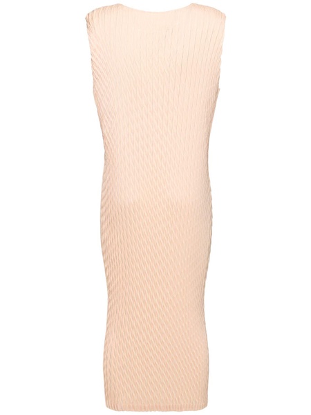 Pleated sleeveless midi dress