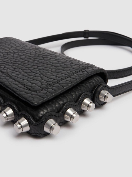 Roz pebbled leather wallet w/chain