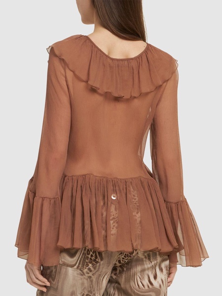 Sheer silk crepe shirt