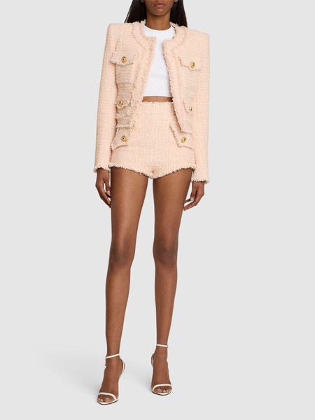High-rise tweed shorts