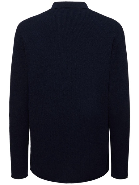 Cashmere & cotton knit l/s polo
