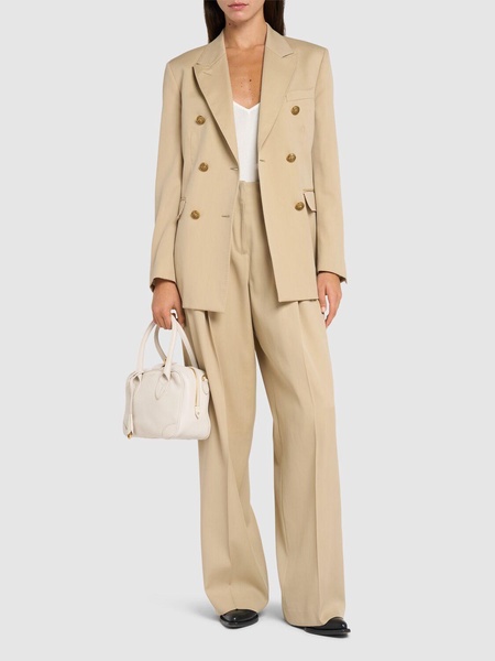 Golden wool wide leg pants