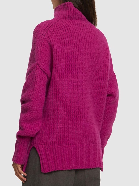 High neck knit sweater