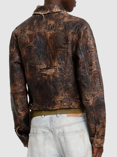 Oraia monogram distressed denim jacket