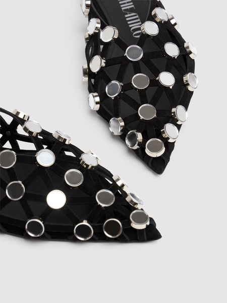 10mm Grid suede ballerina flats
