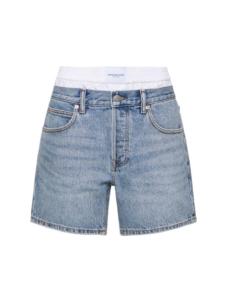 Loose cotton denim shorts