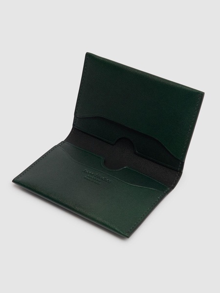 Flap leather card holder