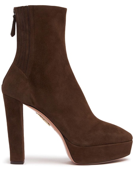 120mm Saint Honore suede plateau booties