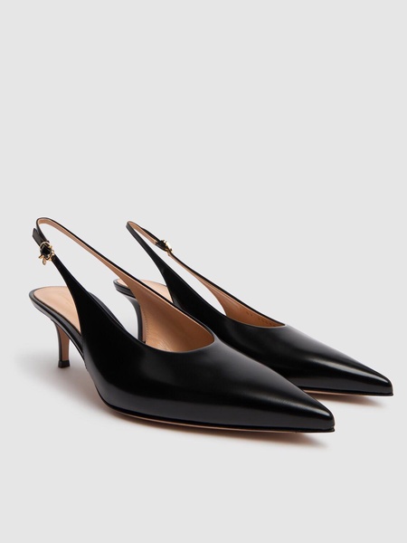 55mm Robbie leather slingbacks