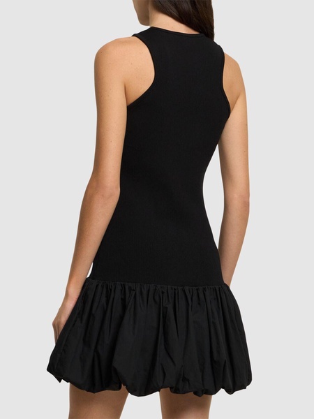Bubble rib knit viscose blend mini dress