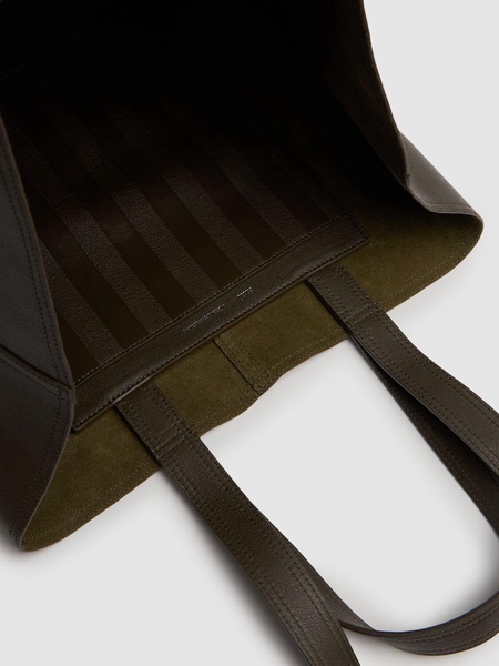 Midi leather tote bag