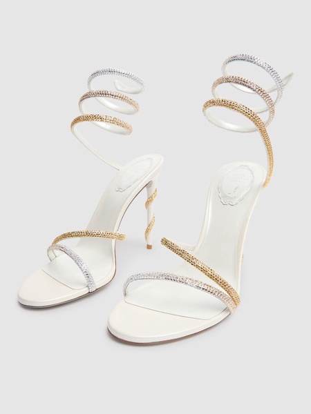 105mm Satin & crystal sandals