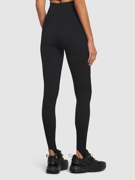 Ribbed jersey leggings w/ stirrups