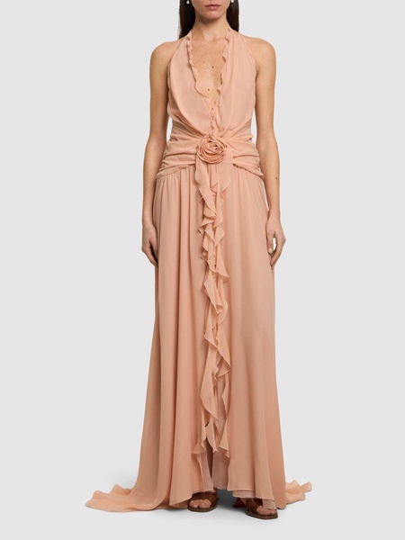Draped georgette dress