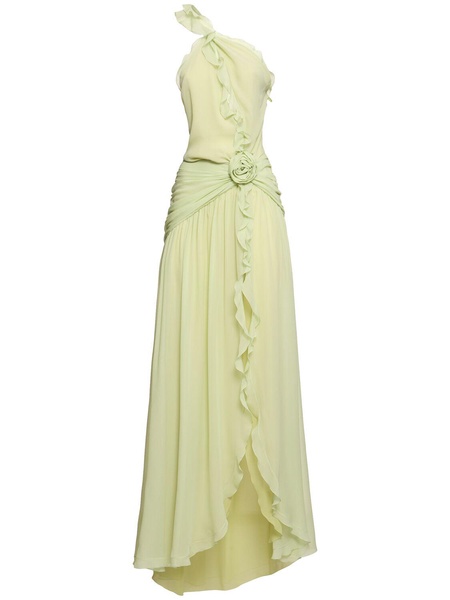 Silk organza dress w/ruffles