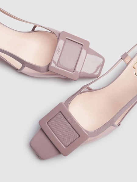 45mm Belle Vivier mesh slingback pumps