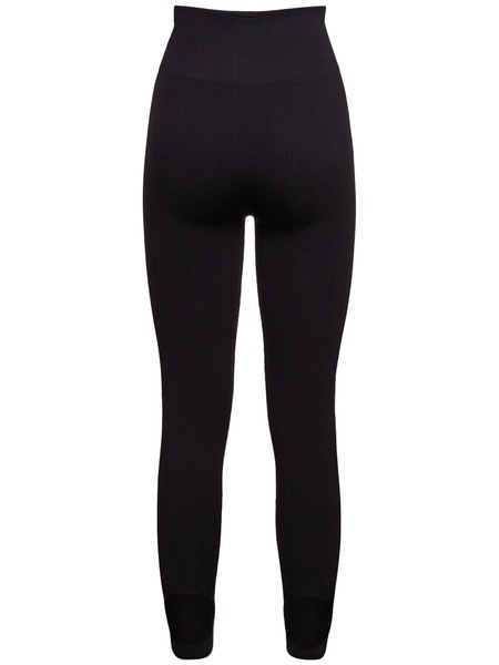 Ribbed jersey leggings w/ stirrups