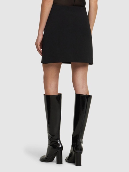 Double crepe cady mini skirt w/sequins