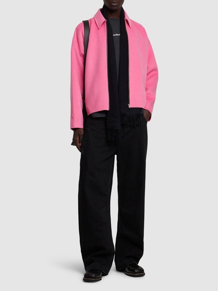 Zipped wool casual jacket