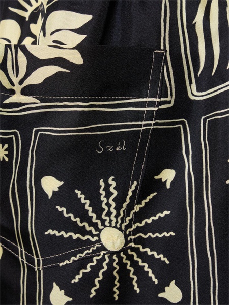 Exter printed silk twill shorts