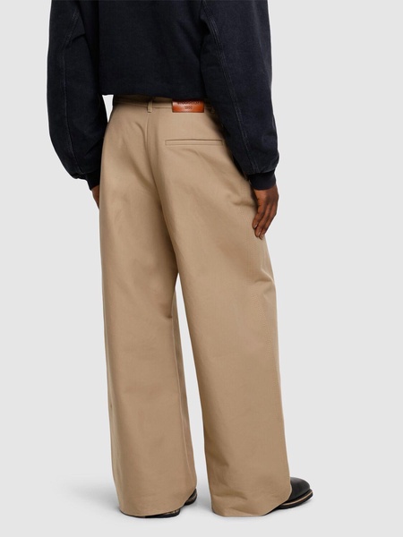 Plass cotton twill wide pants