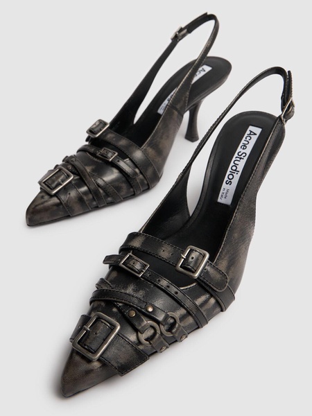 85mm Brandan leather slingback pumps