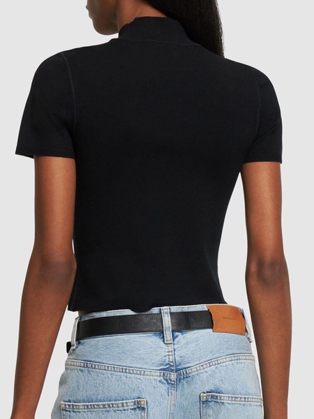 Logo patch stretch jersey t-shirt