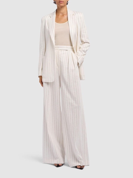 Clarion striped cotton blend wide pants