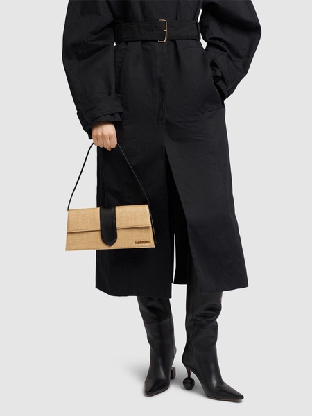 Le Bambino Long raffia effect bag