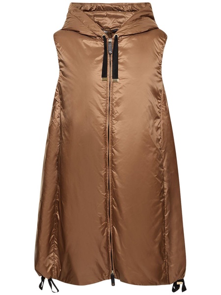 Greengi hooded midi puffer vest