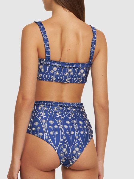 Nopal printed high waist bikini bottoms