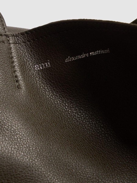 Midi leather tote bag