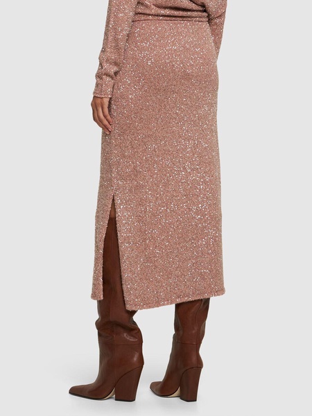 Milos sequined knit midi skirt
