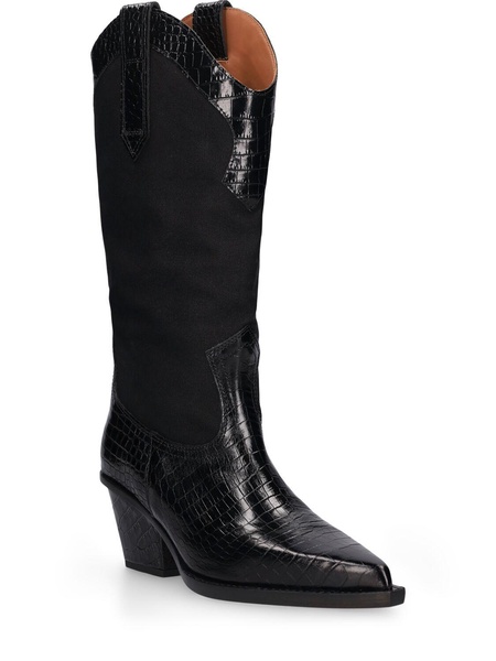 60mm Rosario croc embossed boots