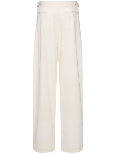 Adjustable pleated wool pants