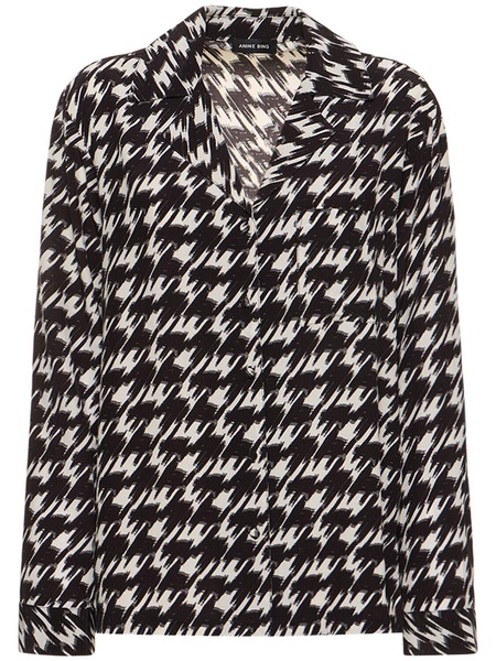 Aiden houndstooth print viscose shirt