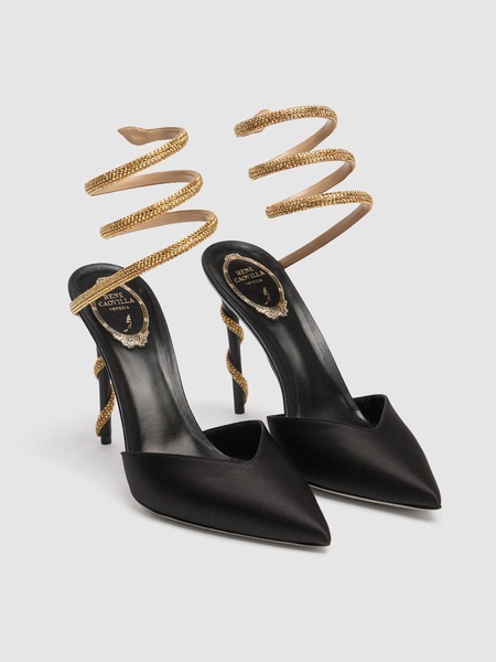 105mm Embellished satin pumps
