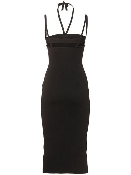 Stretch knit viscose midi dress