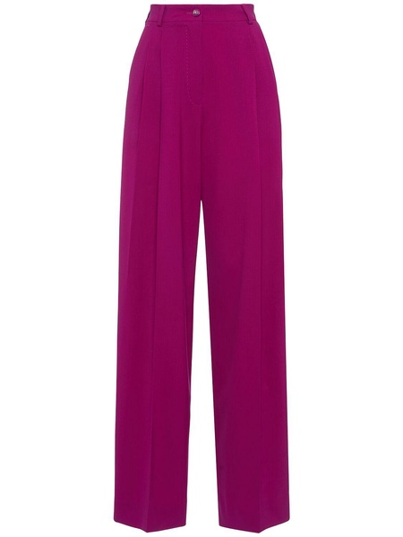 Stretch wool wide pants