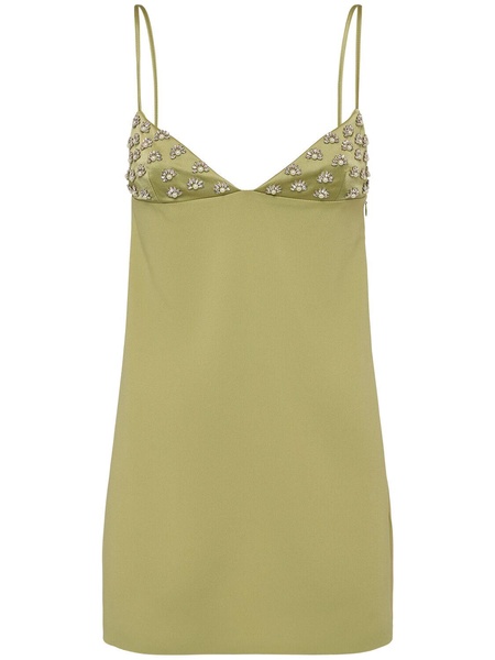Embellished satin envers dress