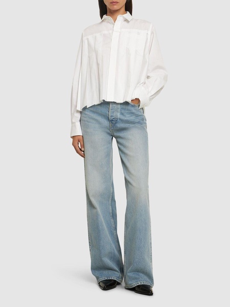 Cotton blend poplin shirt