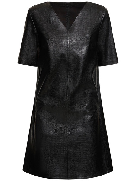 Eliot embossed faux leather mini dress