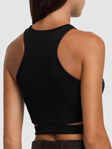 Ribbed cotton jersey crop top