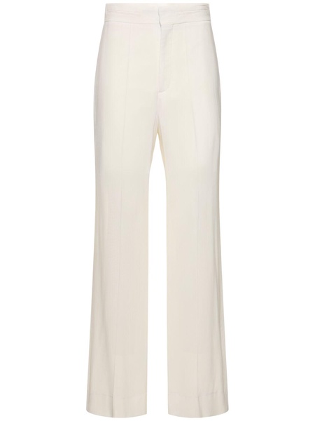 Straight viscose blend pants